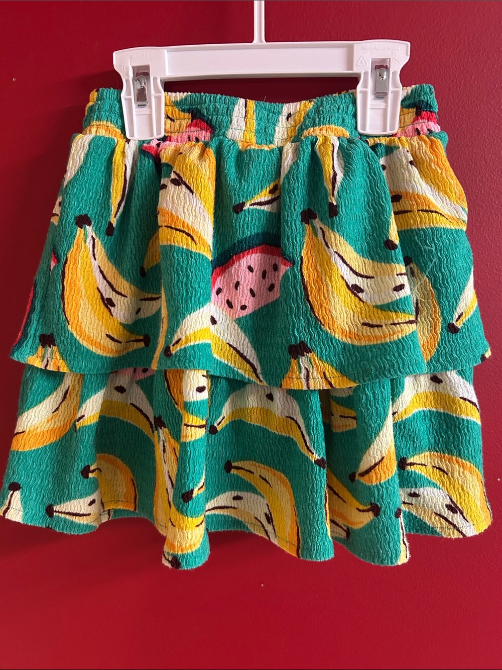 Old Navy Green Banana-Print Tiered Skater Skirt size 4t